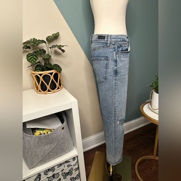 Le Jean by Charlie Gay Mia Relaxed Straight Jeans Distressed High-Rise Denim 28 - Picture 4 of 12